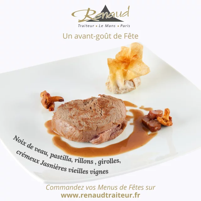 Noix de veau, pastilla, rillons, girolles, crémeux Jasnières vieilles vignes

Commandez en ligne sur www.renaudtraiteur.fr (lien en bio)

5% de remise pour toute commande passée jusqu'au 1er décembre avec le code promo JANTICIPE

@les_traiteurs_de_france 
#renaudtraiteur #traiteursdefrance #noël #menudefetes #menudenoel #christmasfood #traiteurnoel